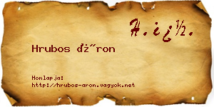 Hrubos Áron névjegykártya