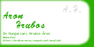 aron hrubos business card